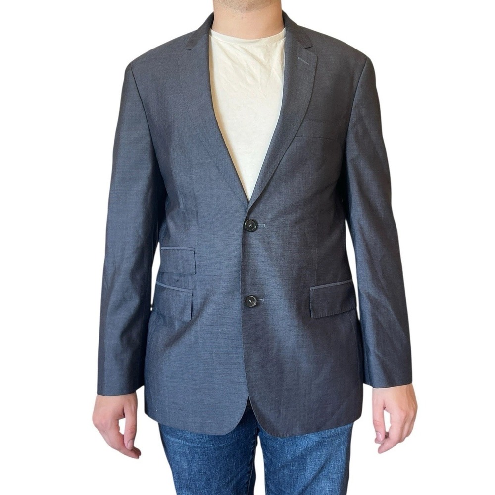 Hugo Boss Edison Gray Wool Silk Power Suit Jacket Blazer Sport Coat 40S